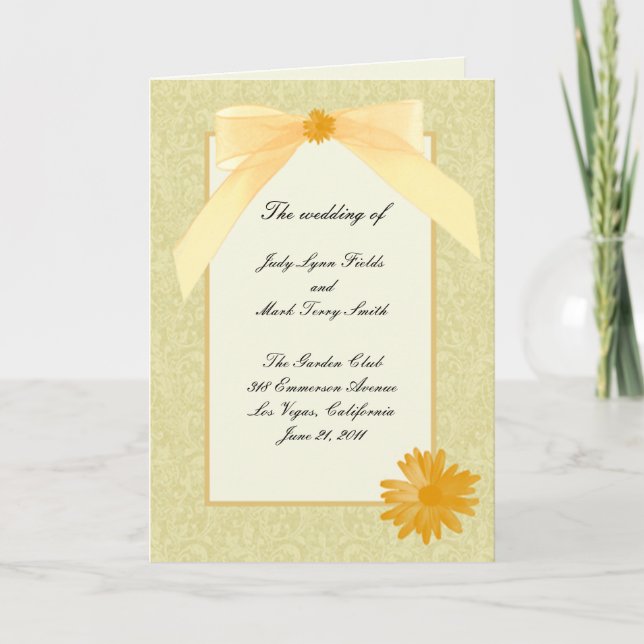 Programkort för gultens blomma program (Framsida)