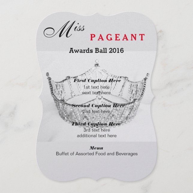 Programkort för Shimmer Silver Krona wards Boll Meny (Framsida)