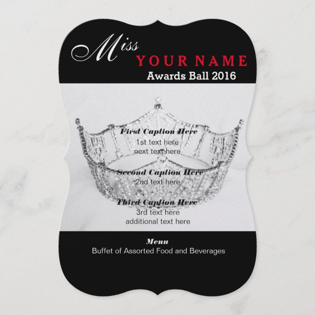 Programkort för Shimmer Silver Krona wards Boll Meny (Framsida)