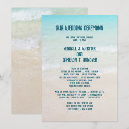 Programmall för Beach Wedding Ceremony Inbjudningar