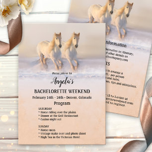 Programmall för Winter Horse Bachelorette Helg Inbjudningar