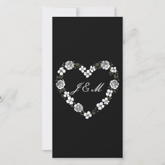 Programme de mariage en noir et blanc   julkort