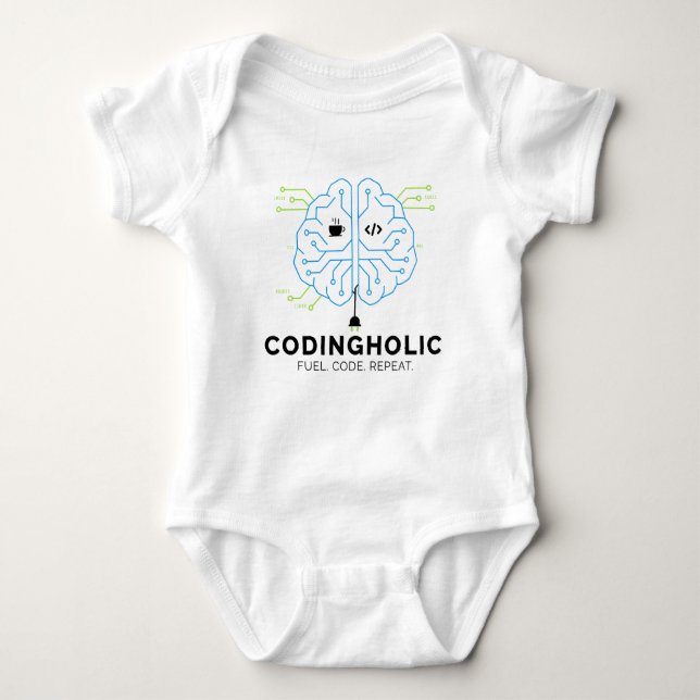 Programmer Baby Shower Gift | Geek Infant Bodysuit T Shirt (Framsida)