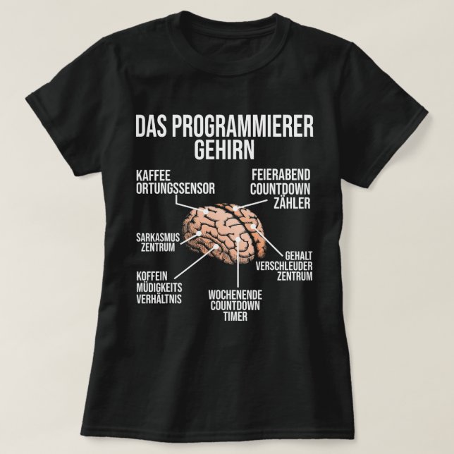 Programmer Brain Funny Computer Skills Nerd Admin T Shirt (Design framsida)