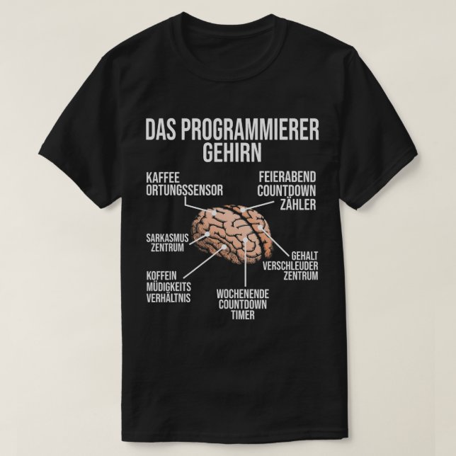 Programmer Brain Funny Computer Skills Nerd Admin T Shirt (Design framsida)