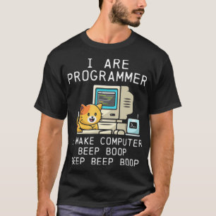 Programmer Cat Beep Boop-kodning T Shirt
