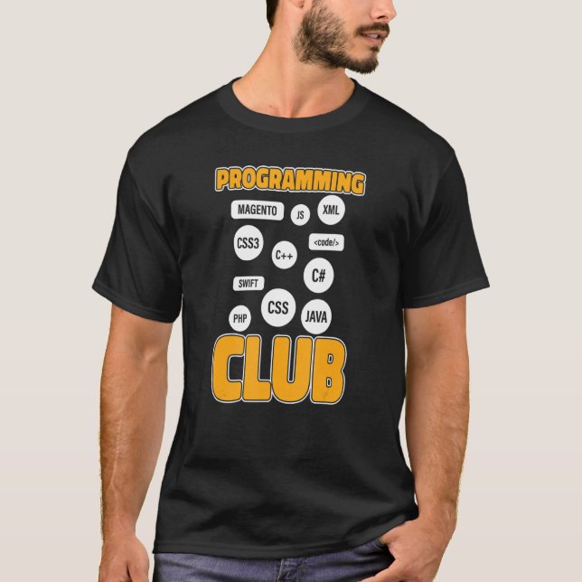 Programmer Club Utvecklare Mjukvara Programmering  T Shirt (Framsida)