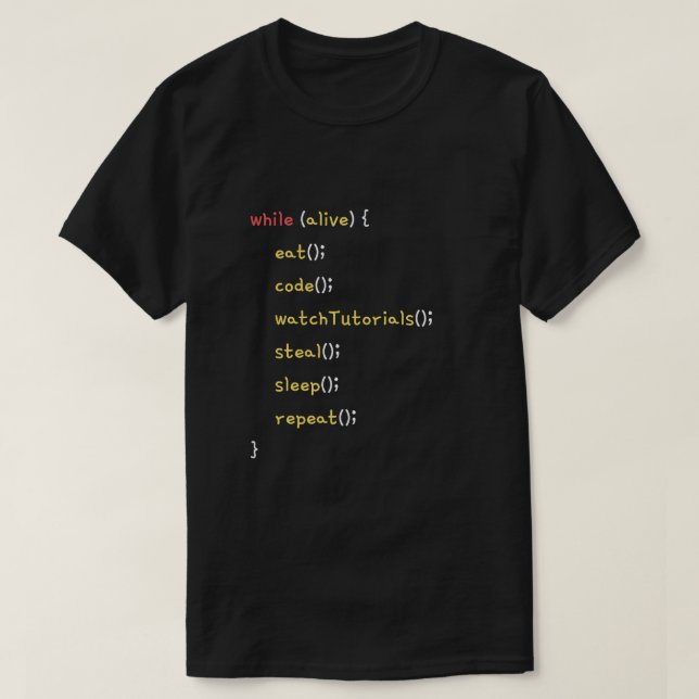 Programmer Daily Life Funny Coding T Shirt (Design framsida)