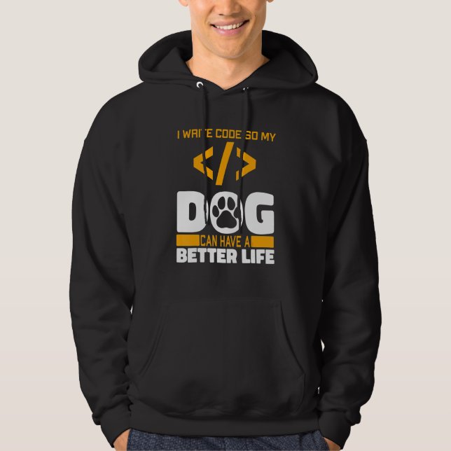 Programmer Dog Software Engineer - Coding Programm Hoodie (Framsida)