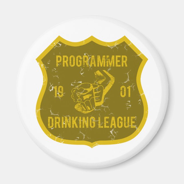 Programmer Drinking League Magnet (Framsidan)