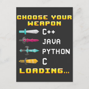 Programmer Geek Java C Python Computer IT Nerd Vykort