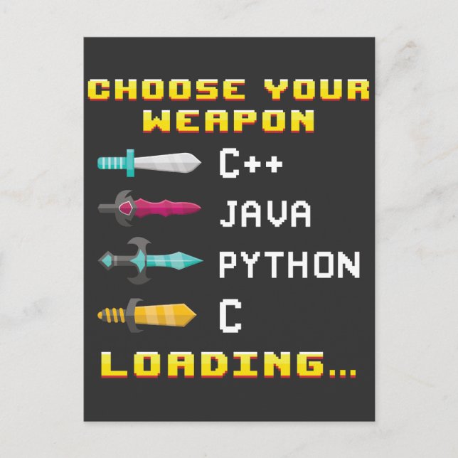 Programmer Geek Java C Python Computer IT Nerd Vykort (Framsida)