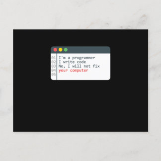 Programmer HTML Computer Coder Coding Programming  Vykort