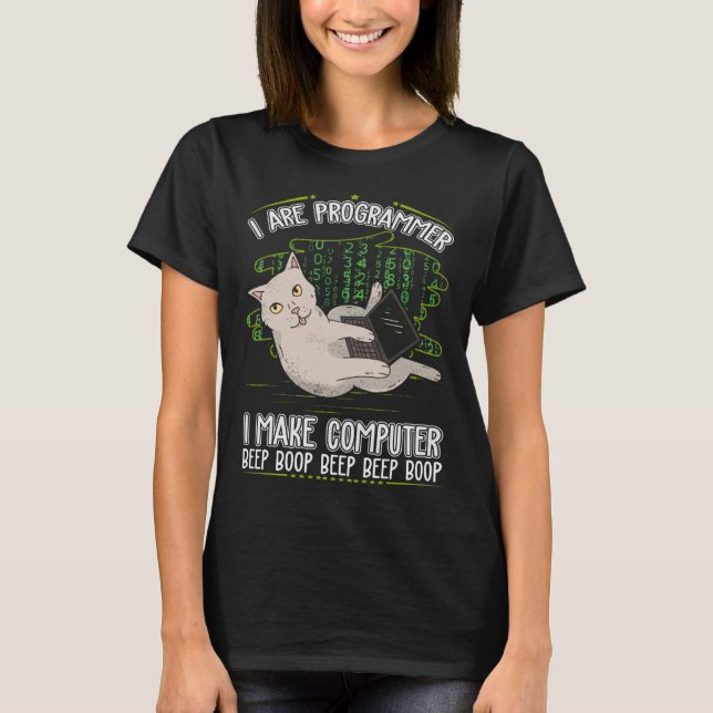 Programmer Humor Cat Informatist T Shirt (Framsida)