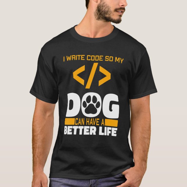 Programmer Hund Mjukvaruingenjör - Kodning Program T Shirt (Framsida)
