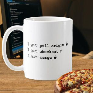 Programmer Mugg - kaffe och pizza