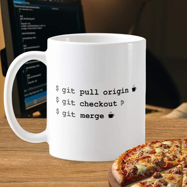 Programmer Mugg - kaffe och pizza (Skapare uppladdad)