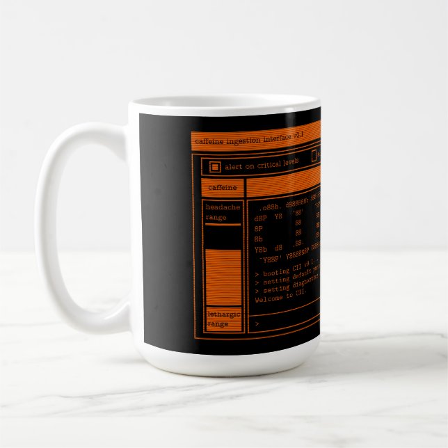 Programmer Orange Terminal Coffee Mugg (Vänster)