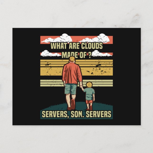 Programmer Pappa - Clouds Server Son Vykort (Framsida)