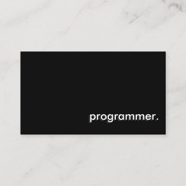 Programmer Simple Black Visitkort (Framsida)