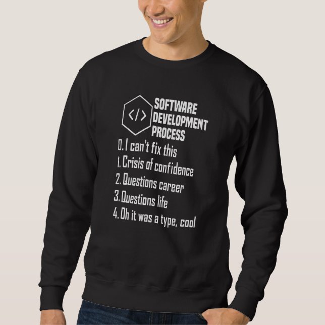 Programmer Software Developer Computer Engineer Ne Lång Ärmad Tröja (Framsida)