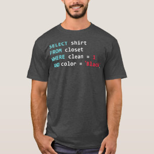 Programmer SQL Query Geek Database Coding for T Shirt