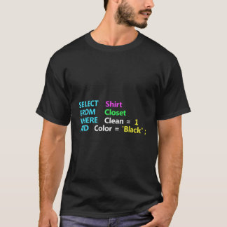 Programmer Sql Query Geek Database Coding T Shirt