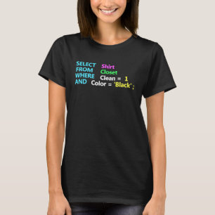 Programmer SQL Quest Geek Database Coding T Shirt