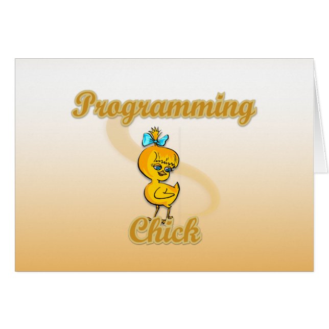 Programmera chicken hälsningskort (Framsidan Horizontal)