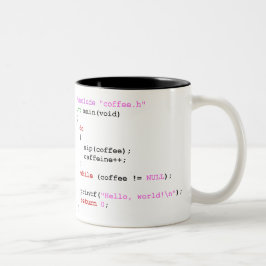 Programmera för Coffee.c Två-Tonad Mugg