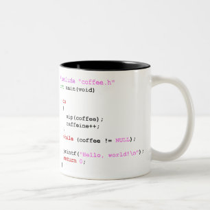 Programmera för Coffee.c Två-Tonad Mugg