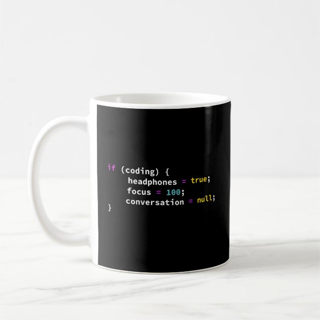 Programmera joke Om du kodar hörlurar Programmer Kaffemugg (Vänster)