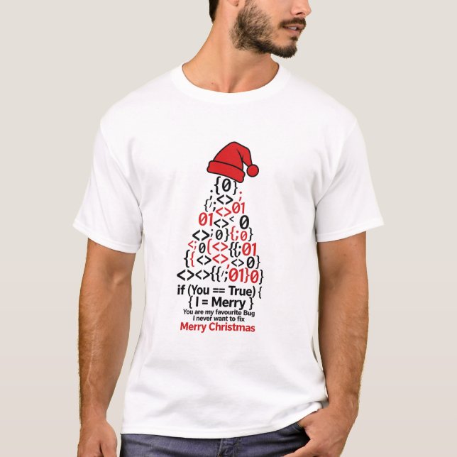 Programmerar jultröja - Kodningsträd present T Shirt (Framsida)