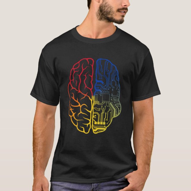 Programmerare Coder Brain Programming Coding Retro T Shirt (Framsida)