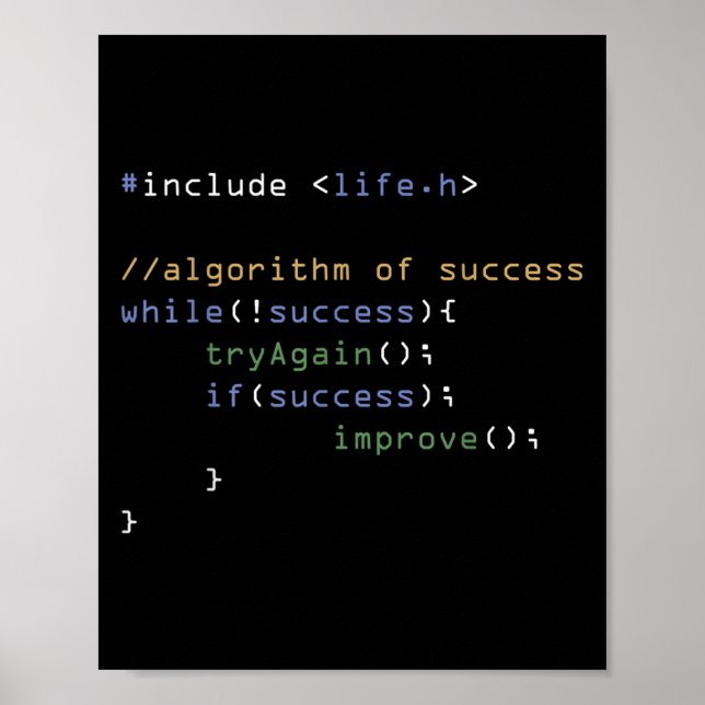 Programmerare Computer Science Memding Coding Humo Poster (Framsidan)