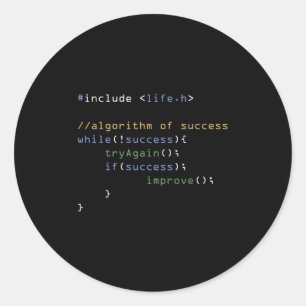 Programmerare Computer Science Memding Coding Humo Runt Klistermärke