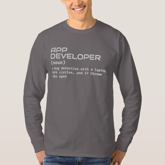 Programmerare - definition av utvecklare av prakti t shirt (Framsida)