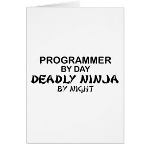 Programmerare dödliga Ninja vid natt Hälsningskort