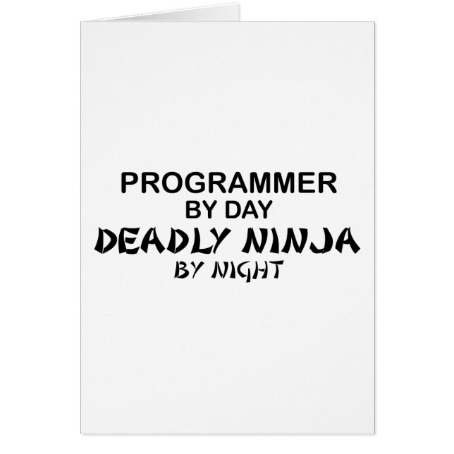 Programmerare dödliga Ninja vid natt Hälsningskort (Framsidan)