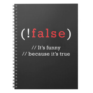Programmerare !False True Code Programming-kod Anteckningsbok