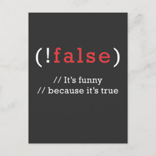 Programmerare !False True Code Programming-kod Vykort