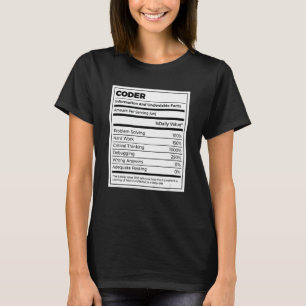 Programmerare för koder för näringsfakturor t shirt
