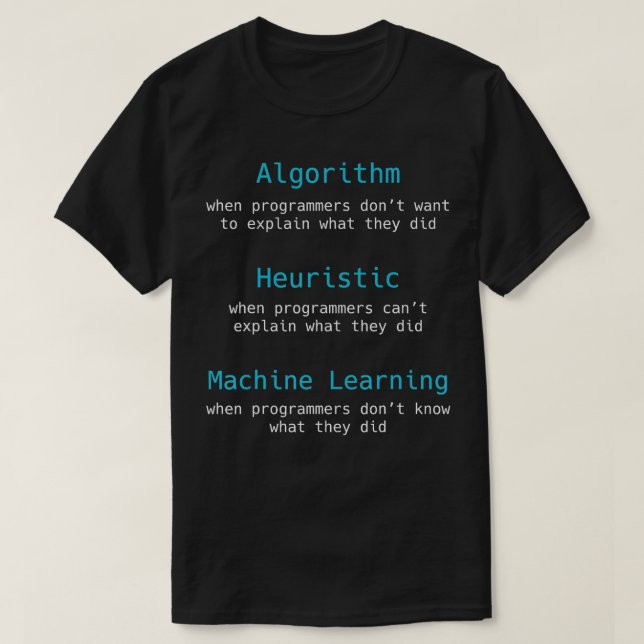 Programmerare Funny Algoritm Heuristic Maskin Lear T Shirt (Design framsida)