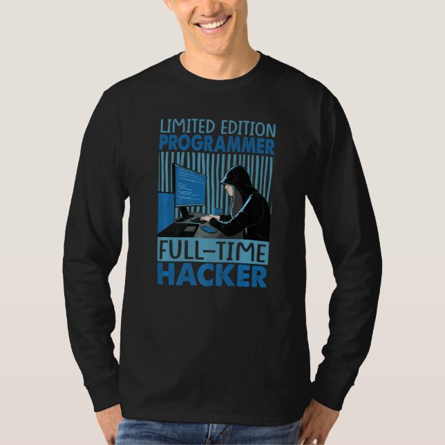 Programmerare Heltid Hacker    2 T Shirt (Framsida)