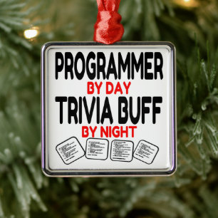 Programmerare Kärlek spelar trivia Julgransprydnad Metall
