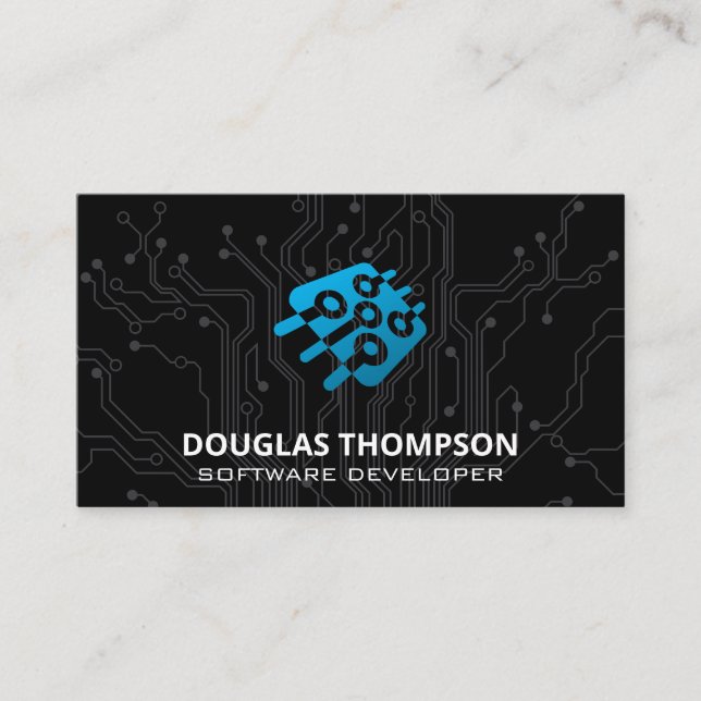 Programmerare | Kretskort | Mikroprocessor Visitkort (Framsida)