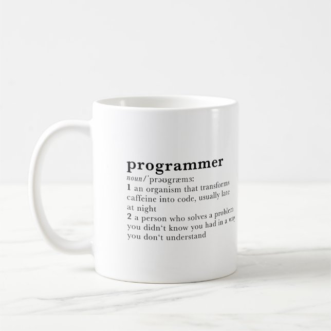 programmerare. lexikon kaffemugg (Vänster)