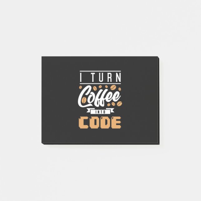 Programmerare - omvandla kaffe till kod post-it block (Framsida)