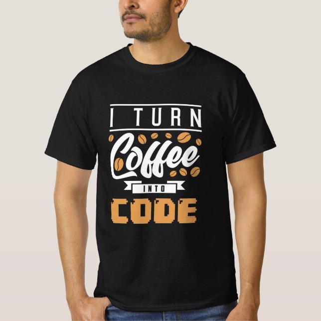 Programmerare - omvandla kaffe till kod t shirt (Framsida)