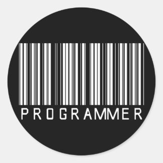 Programmerare Pub-kod Runt Klistermärke